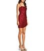 Honey and Rosie Spaghetti Strap Empire Seam Allover Sequin Dress, Color:Red - Image 3