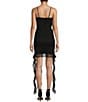 Honey and Rosie Spaghetti Strap Ruffle Detail Mesh Dress, Color:Black - Image 2