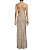 Honey and Rosie Spaghetti Strap Sequin Mermaid Shaped Grown, Color:Champagne - Image 2