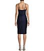 Color:Navy - Image 2 - Spaghetti Strap V-Neck Fitted Dress