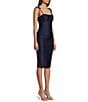 Honey and Rosie Spaghetti Tie Strap Shirred Midi Dress, Color:Navy - Image 3