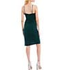 Color:Spruce Green - Image 2 - Split V-Neck Shirred Side Slit Dress