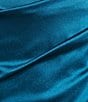 Honey and Rosie Square Neck Faux Wrap Satin Dress, Color:Teal - Image 4