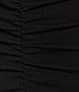 Color:Black - Image 3 - Square Neck Long Sleeve Feather Cuff Bodycon Dress