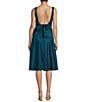 Honey and Rosie Square Neck Open Tie Back Midi Dress, Color:Teal - Image 2