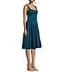 Honey and Rosie Square Neck Open Tie Back Midi Dress, Color:Teal - Image 3