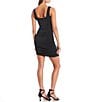 Color:Black - Image 2 - Square Neck Ruched Bodycon Dress
