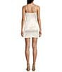 Honey and Rosie Square Neck Shirred Side Faux Wrap Mini Dress, Color:Ivory - Image 2