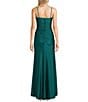 Honey and Rosie Square Neck Shirred Side Slit Dress, Color:Emerald - Image 2