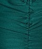 Honey and Rosie Square Neck Shirred Side Slit Dress, Color:Emerald - Image 3