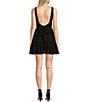 Color:Black - Image 2 - Square Neck Tank Fit And Flare Low Back Dress