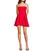 Honey and Rosie Strapless Bow Back Fit and Flare Dress, Color:Red - Image 1
