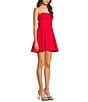 Honey and Rosie Strapless Bow Back Fit and Flare Dress, Color:Red - Image 3