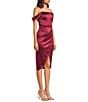 Honey and Rosie Strapless Drape Off-Shoulder Sleeve Corset Inspired Envelope Hem Midi Dress - Image 3