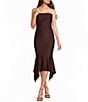 Honey and Rosie Strapless Fitted Handkerchief Hem Dress - Image 1