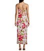 Honey and Rosie Strapless Floral Print Shirred Midi Dress, Color:Ivory/Fuschia - Image 2