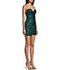 Honey and Rosie Strapless Sequin Shaped Corset Dress, Color:Emerald - Image 3