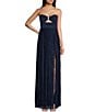 Honey and Rosie Strapless Sweetheart Neckline Sleeveless Pleated Dress, Color:Navy - Image 1