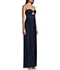 Honey and Rosie Strapless Sweetheart Neckline Sleeveless Pleated Dress, Color:Navy - Image 3