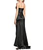 Honey and Rosie Strapless Twist Front Illusion Corseted Side Slit Dress, Color:Black - Image 4