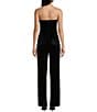Honey and Rosie Strapless V-Neck Stretch Velvet Jumpsuit, Color:Black - Image 2