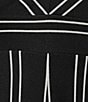 Color:Black/Ivory - Image 3 - Stripe Print V-Back Jumpsuit