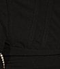 Color:Black - Image 4 - Sweetheart Neck Rhinestone Trim Rosette Side Slit Long Dress
