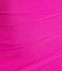 Color:Neon Fuchsia - Image 4 - V-Neck Asymmetrical Hem Faux Wrap Dress