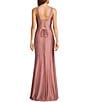 Honey and Rosie V-Neck Corset Pleated Envelope Front Lace Up Back Long Dress, Color:Blush - Image 2