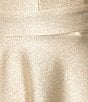 Color:Ivory Gold - Image 4 - V-Neck Double Hem Fit & Flare Glitter Dress