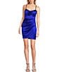 Color:Cobalt - Image 1 - V-Neck Faux Wrap Mini Dress