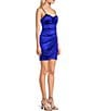 Color:Cobalt - Image 3 - V-Neck Faux Wrap Mini Dress