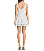 Honey and Rosie Wide Strap V-Neck Fit & Flare Double Hem Glitter Dress, Color:Ivory/Silver - Image 2