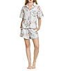 Honeydew Brunch Date Citrus Check Woven Short Sleeve Notch Collar Shorty Pajama Set - Image 1