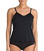 Color:Black - Image 1 - Aiden Microfiber & Lace Lounge Camisole