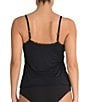 Color:Black - Image 2 - Aiden Microfiber & Lace Lounge Camisole