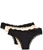 Color:Black/Nude/Black - Image 1 - Aiden Lace Cheeky Thong Panty 3-Pack