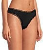 Color:Black/Nude/Black - Image 2 - Aiden Lace Cheeky Thong Panty 3-Pack