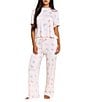 Honeydew Intimates All American Butterfly Print Tee & Pant Jersey Knit Pajama Set - Image 1