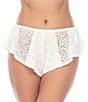 Color:White - Image 1 - Charli Jersey Eyelet Lace Cheeky Short