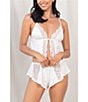 Color:White - Image 5 - Charli Jersey Eyelet Lace Cut & Sewn Open Tie-Front Cami