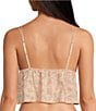 Color:Apricot Ditsy - Image 2 - Charli Jersey Floral Eyelet Lace Open Tie-Front Cami