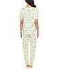Color:Teal Leaf Lemons - Image 2 - Good Times Lemon Print French Terry Knit Coordinating Pajama Set