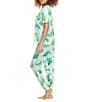 Color:Moon Palms - Image 3 - Good Times Palm Print French Terry Knit Pajama Set