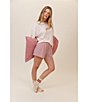 HONEYDEW Hangout Pointelle Solid Sleep Top, Color:Ivory - Image 7
