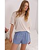 HONEYDEW Hangout Pointelle Solid Sleep Top, Color:Ivory - Image 12