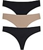 Color:Black/Desert Tan/Black - Image 1 - Skinz Thong Panty, 3-Pack
