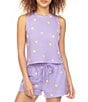 Color:Enlighten - Image 1 - Strawberry Print Off Days Shorty Knit Pajama Set