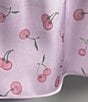 HONEYDEW Rowan Satin Sleeveless Front-Close Tank & Shorty Cherry Print Lingerie Set, Color:Taro Cherries - Image 3