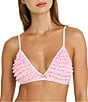 HONEYDEW Rumba Mesh Ruffle Tiered Heart Print Bralette, Color:Marzipan Hearts - Image 1
